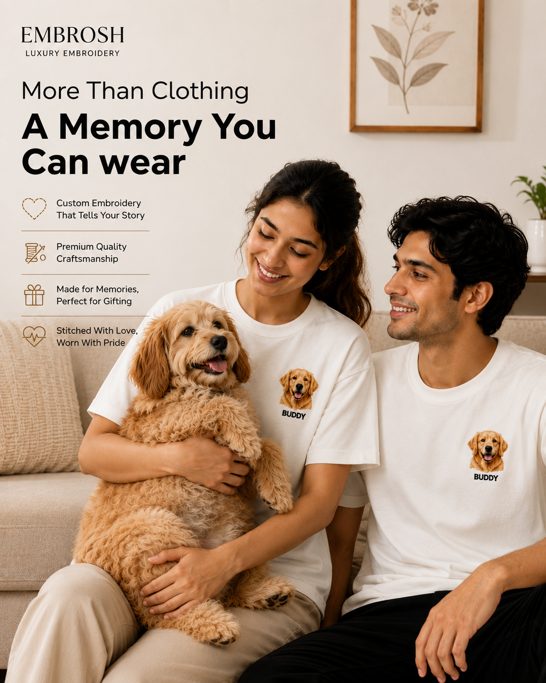 PetStitch Custom Pet Embroidery Tshirt