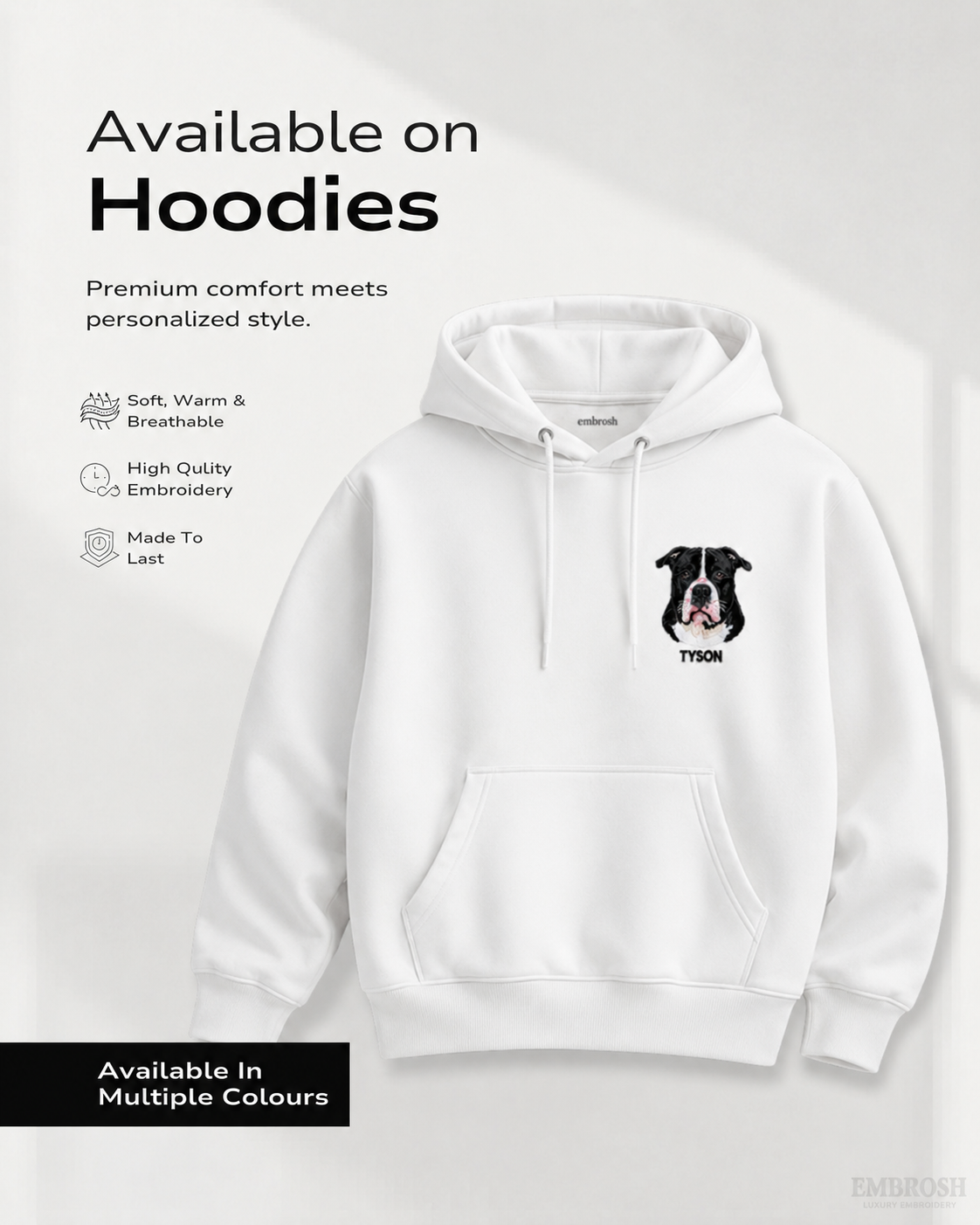 PetStitch Custom Pet Embroidery Hoodie
