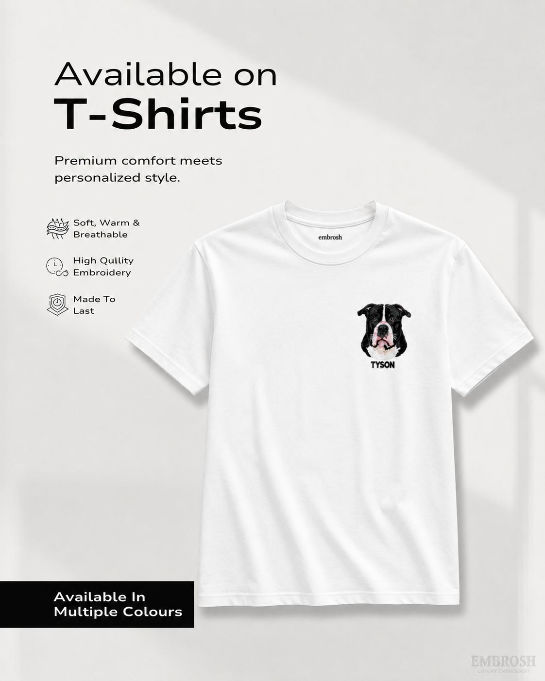PetStitch Custom Pet Embroidery Tshirt