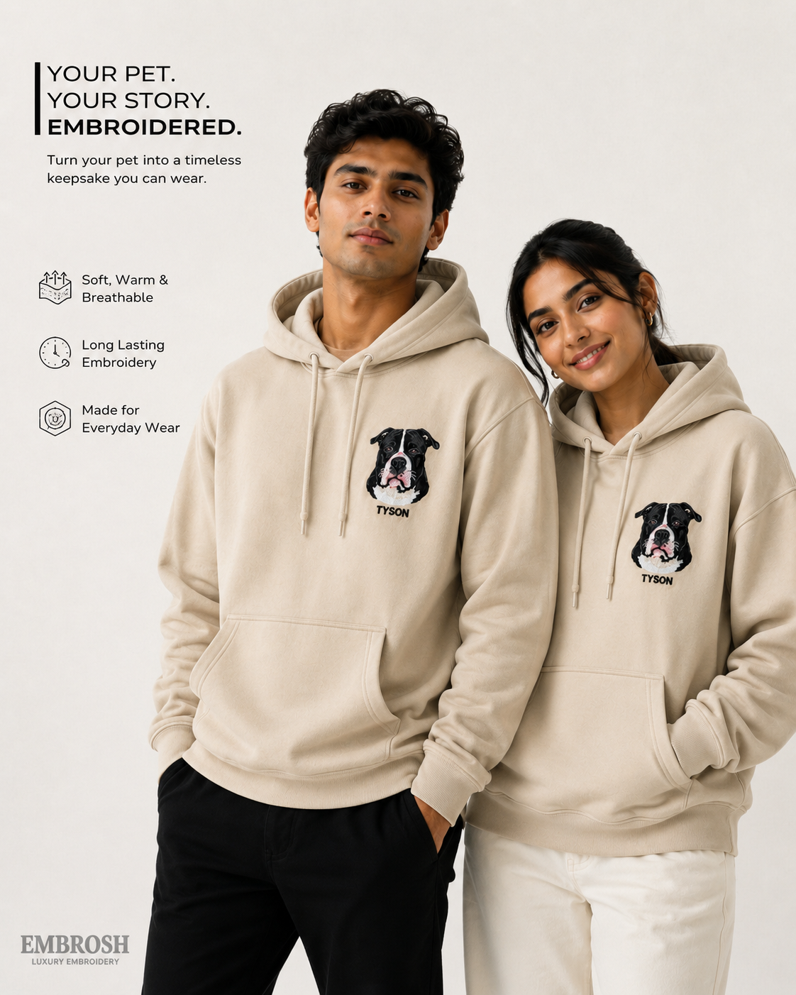 PetStitch Custom Pet Embroidery Hoodie