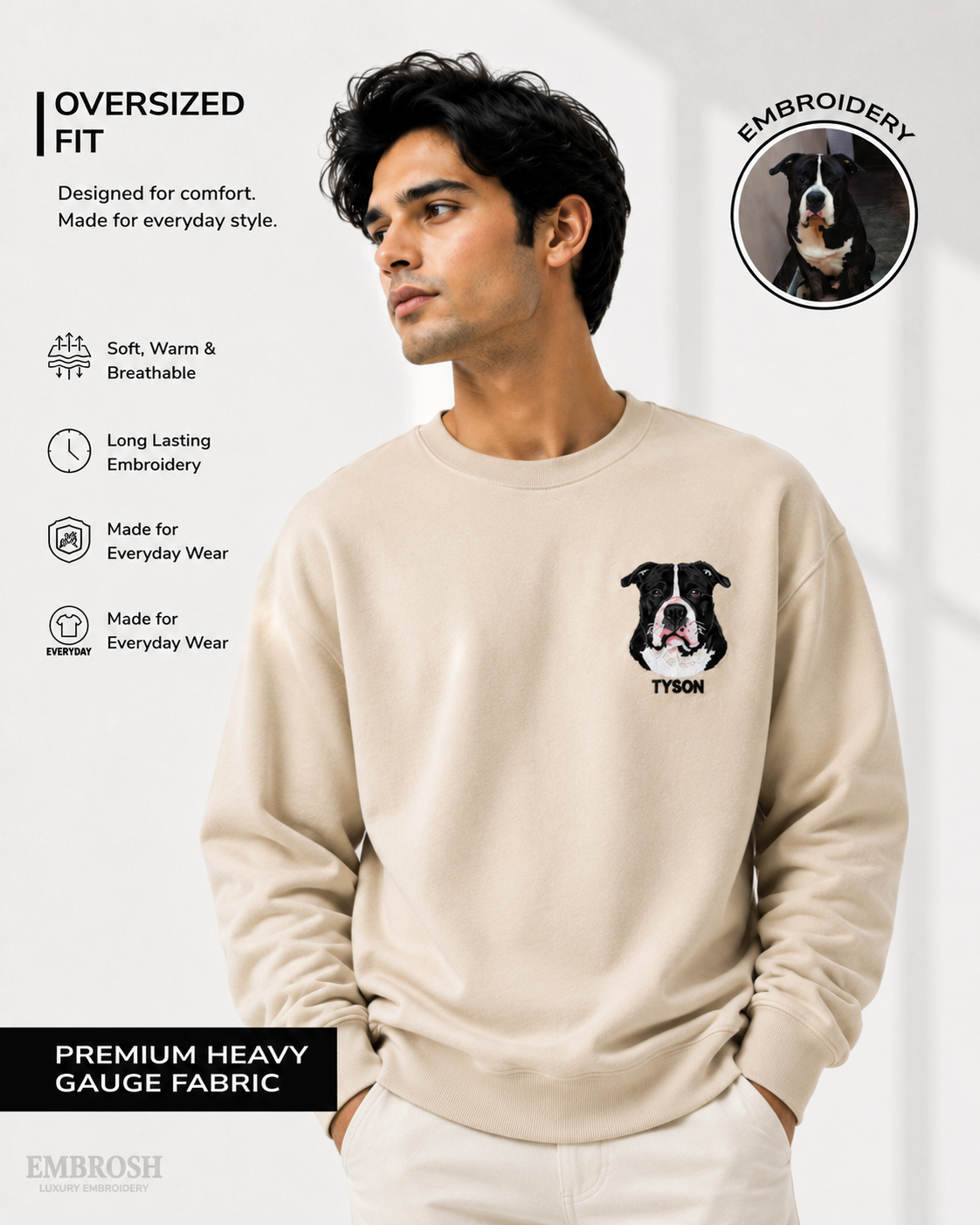 PetStitch Custom Pet Embroidery Sweatshirt