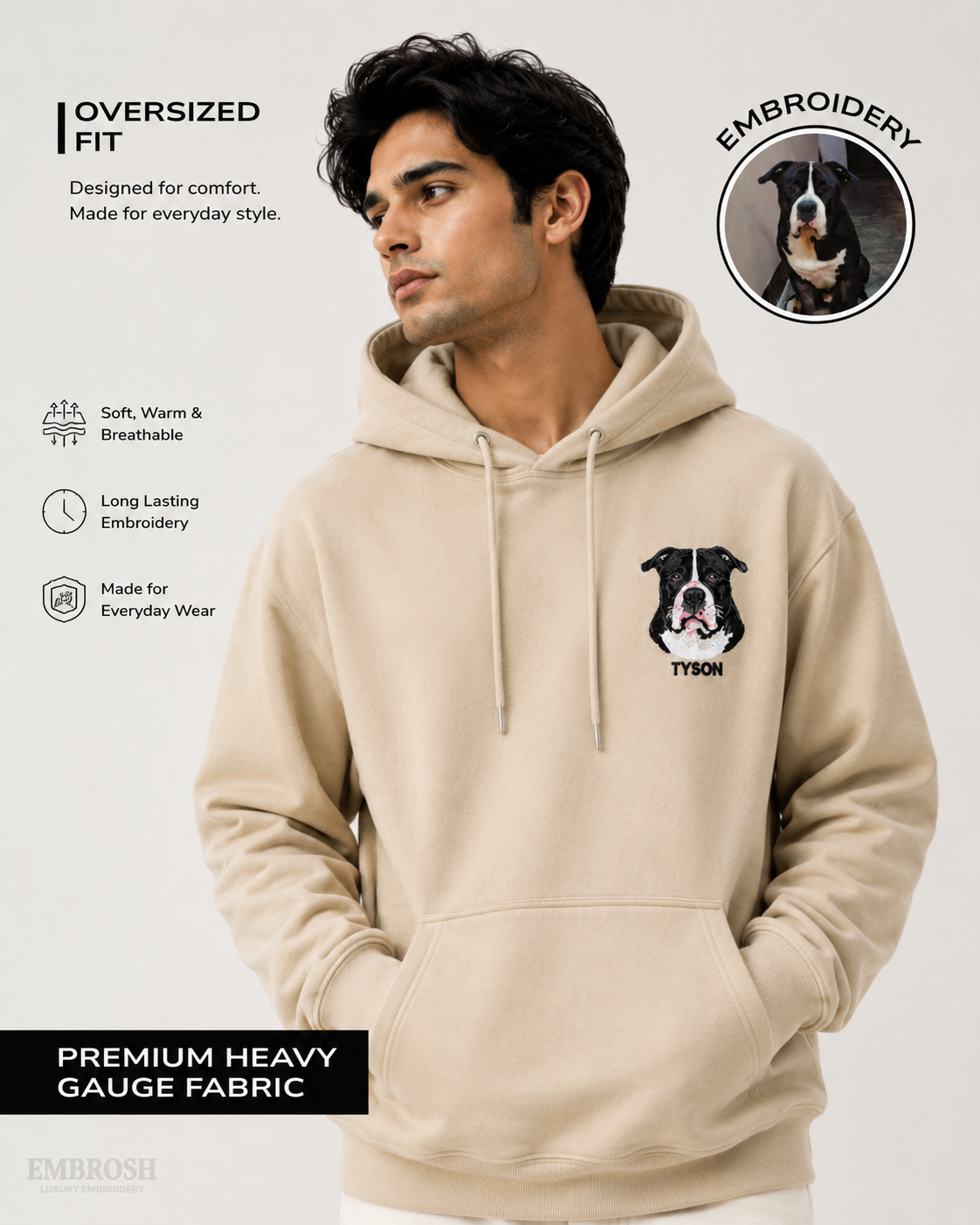 PetStitch Custom Pet Embroidery Hoodie