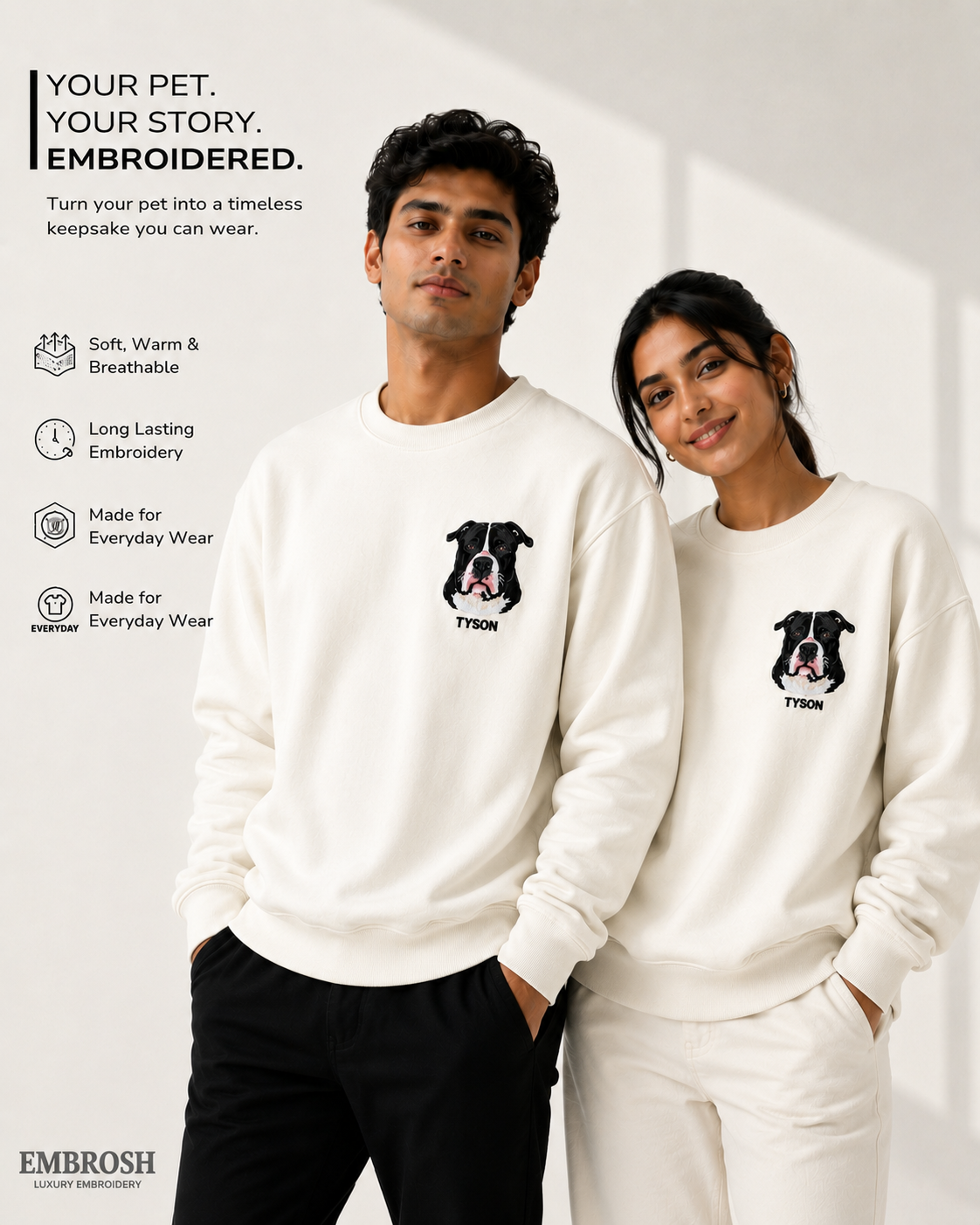 PetStitch Custom Pet Embroidery Sweatshirt