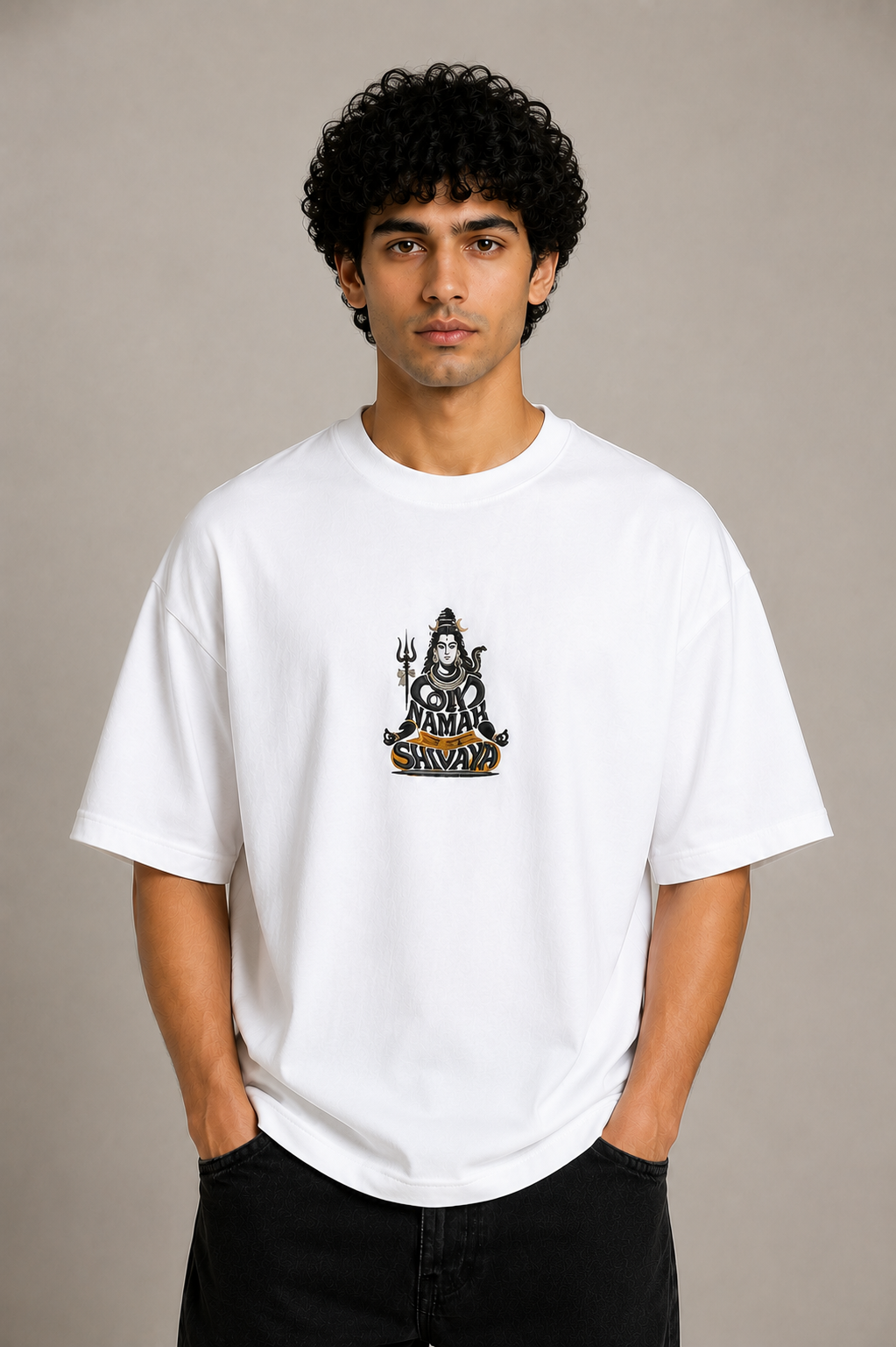 Om Namah Shivaya Premium Embroidered Tee